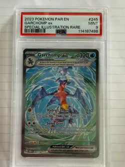 2023 POKEMON PAR EN-PARADOX RIFT #245 GARCHOMP ex SPECIAL ILLUSTRATION RARE PSA9 - Image 1