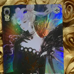 Sailor Moon Cherry Petals Goddess Waifu Anime Holo Card Black Feather - Image 2