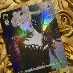 Sailor Moon Cherry Petals Goddess Waifu Anime Holo Card Black Feather - Image 5