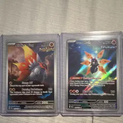 Pokemon TCG SV2 Slither Wing & Iron Moth 2 Basic Holo English Cards Lot - Image 1