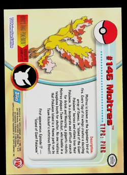 Pokemon Card - Moltres Topps TV Animation Edition 146 Blue Logo - Image 2