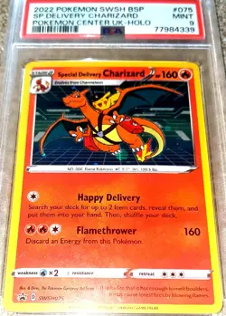 Special Delivery Charizard (UK Promo) Holo Pokemon Card - SWSH075 PSA 9 MINT - Image 1