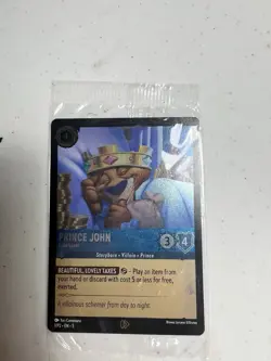 DISNEY LORCANA Prince John Gold Lover 1/P2 Sealed Foil Promo Card VILLANOUS - Image 2