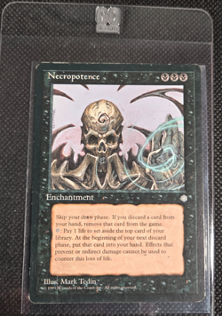 MTG Ice Age Necropotence Magic The Gathering Card Enchantment 1995 - Image 1