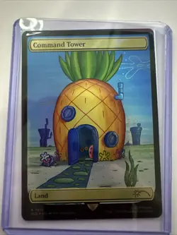 MTG Command Tower RAINBOW FOIL Secret Lair x SpongeBob 7012 NM - Image 1
