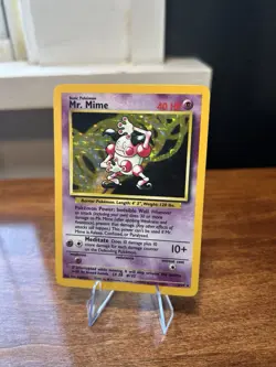 Pokemon TCG Mr. Mime Jungle error no symbol 6/64 Holo Unlimited Holo Rare - Image 1