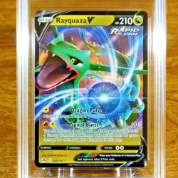 Pokemon Crown Zenith Rayquaza V 100/159 AGS Legendary 10 Holo Ultra Rare 2023 - Image 2