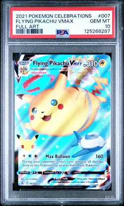 2021 Pokemon Celebrations FLYING PIKACHU VMAX Full Art PSA 10 007/025 - Image 1