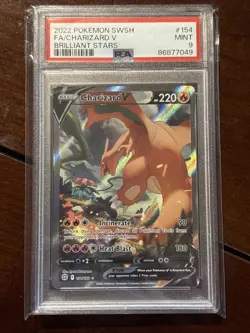 Pokemon Brilliant Stars Charizard V 154/172 Full Art Holo PSA 9 - Image 1