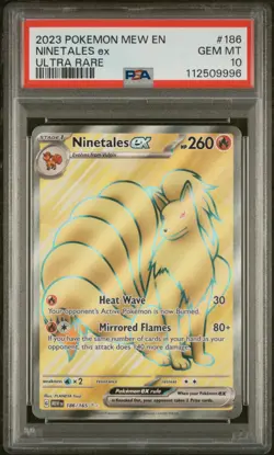2023 POKEMON MEW EN-151 ULTRA RARE #186 NINETALES EX PSA 10 - Image 1