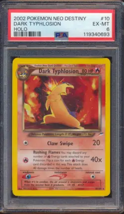 2002 POKEMON NEO DESTINY DARK TYPHLOSION #10 HOLO PSA 6 - Image 1
