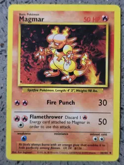 Pokemon - Magmar - 36/102 - Base Set - WOTC - Uncommon - LP - Image 1