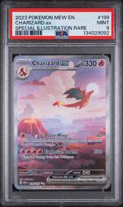 2023 POKEMON MEW EN-151 SPECIAL ILLUSTRATION RARE #199 CHARIZARD EX PSA 9 - Image 1