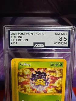 Koffing 114/165 Expedition 2002 Pokemon Card AGS 8.5 Mint FREE FAST SHIPPING - Image 4