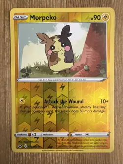 Morpeko 078/202 Pokemon Sword & Shield Base Set Reverse Holo Rare Card NM - Image 1