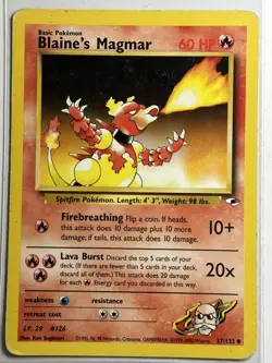 Blaine's Magmar Gym Heroes 037/132 MP-HP Pokemon Card - Image 1