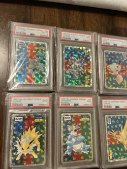 Pokemon Japanese Topsun Holofoil Six Card PSA Lot. NM-MINT - Image 1