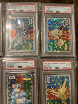 Pokemon Japanese Topsun Holofoil Six Card PSA Lot. NM-MINT - Image 2