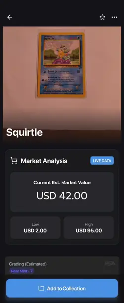 Pokemon TCG Squirtle Card 93/130 Base Set 2 Unlimited Regular Common - Image 4