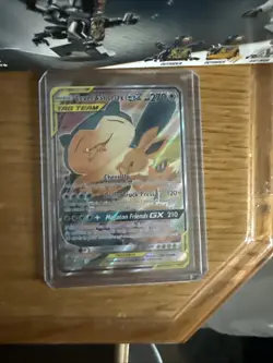 Eevee & Snorlax GX SM169 Tag Team SM Promo Holo Card NM/Mint Condition - Image 1