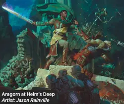 Framed Scene Aragorn At Helm’s Deep - MTG Art lotr Lord Rings - Image 1