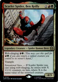 MTG Scarlet Spider, Ben Reilly Foil NM Marvel's Spider-Man Magic 142 - Image 1
