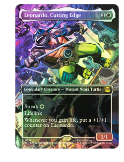 Leonardo, Cutting Edge - Foil - Borderless Teenage Mutant Ninja Turtles MTG - Image 1