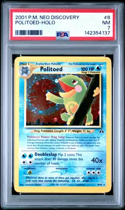 2001 POKEMON NEO DISCOVERY #8 POLITOED-HOLO PSA 7 - Image 1
