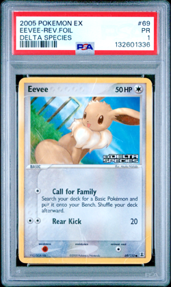 PSA 1 2005 Pokemon EX Delta Species Eevee Reverse Holo Foil Rare 69/113 - Image 1