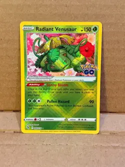 Pokemon TCG Radiant Venusaur Pokemon GO 004/078 Holo Radiant Rare - Image 1