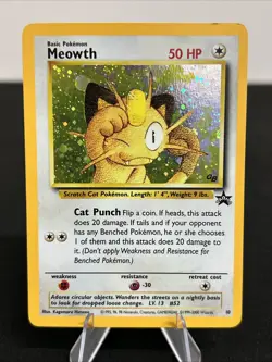 Meowth #10 2000 Pokemon Black Star Promo WOTC HOLO Game Boy - Image 1