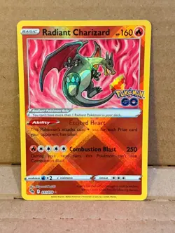 Radiant Charizard 011/078 Pokemon Pokemon GO Holo Radiant Rare NM - Image 1