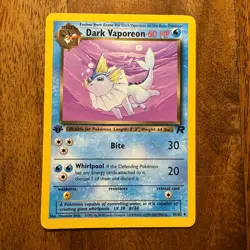 Dark Vaporeon 1st Edition 45/82 Team Rocket Pokemon Vintage LP - Image 1