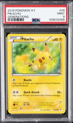 2016 POKEMON XY GENERATIONS #26 PIKACHU PSA 9 - Image 1