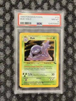 Muk Holo Pokemon Fossil 13 NM PSA 8 - Image 1