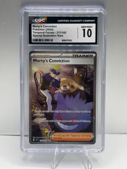Pokemon Morty's Conviction 211/162 SV05: Temporal Forces SIR CGC 10 - Image 1