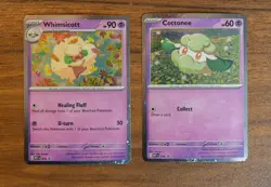 Pokemon -Whimsicott 019 & Cottonee 018- Black Star PROMOS Rare - Image 1
