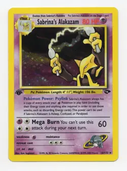 Pokemon Alakazam Holo TCG Gym Challenge Sabrina's Alakazam 1st Edition MP - Image 1