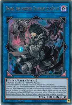 YU-GI-OH, DHARC, DER FINSTERE ZAUBERER IN DUSTER, UR, RA03-DE048, 1.Auflage, TOP - Image 1
