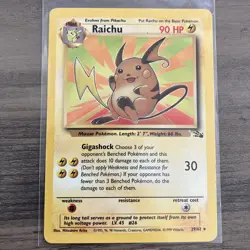 Pokemon TCG Raichu 29/62 Rare Fossil Unlimited Non-Holo Card LP - Image 1