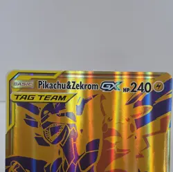 Pikachu & Zekrom GX SM248 Jumbo Gold Tag Team Pokemon Promo Card - Image 2
