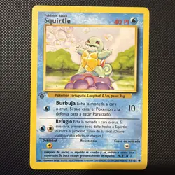 Pokemon TCG Squirtle Base Set 63/102 Regular 1st Edition Common Spanish Card - Image 1