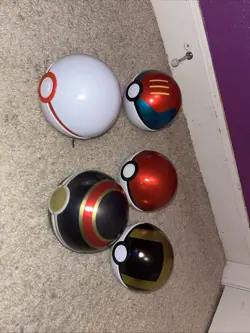Pokemon Tin Metal Pokeballs 5 Luxury Ball Collectibles One Card New Opened - Image 1