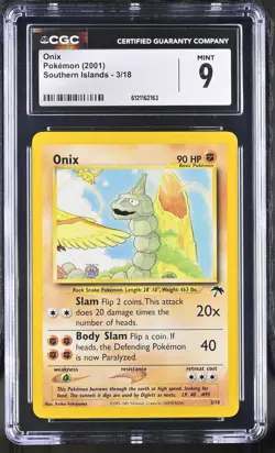 CGC 9 MINT Onix 2001 Southern Islands 3/18 Pokemon Card - Image 1