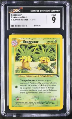 CGC 9 MINT Exeggutor 2001 Southern Islands 13/18 Pokemon Card - Image 1