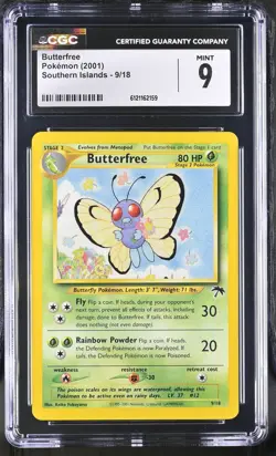 CGC 9 MINT Butterfree 2001 Southern Islands 9/18 Pokemon Card - Image 1