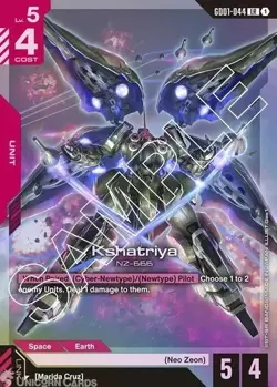 Kshatriya GD01-044 LR Gundam TCG Card Game Foil, English, Newtype Rising - Image 1