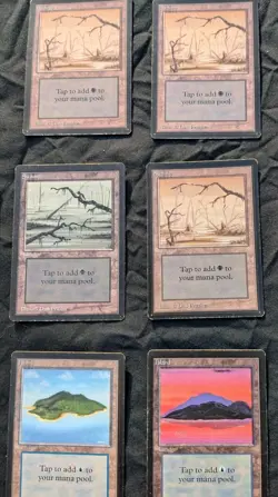 Vintage Magic The Gathering Beta Limited Edition Lot of 8 Lands - Image 3