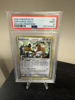 Pokemon EX Dragon Frontiers Holo Rare Ampharos (Delta Species) PSA 9 - Image 1