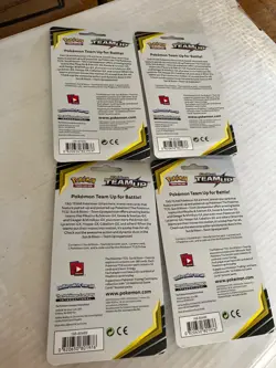 Pokemon sealed team up 4 checklane blister packs Mimikyu pikachu packs see scans - Image 2